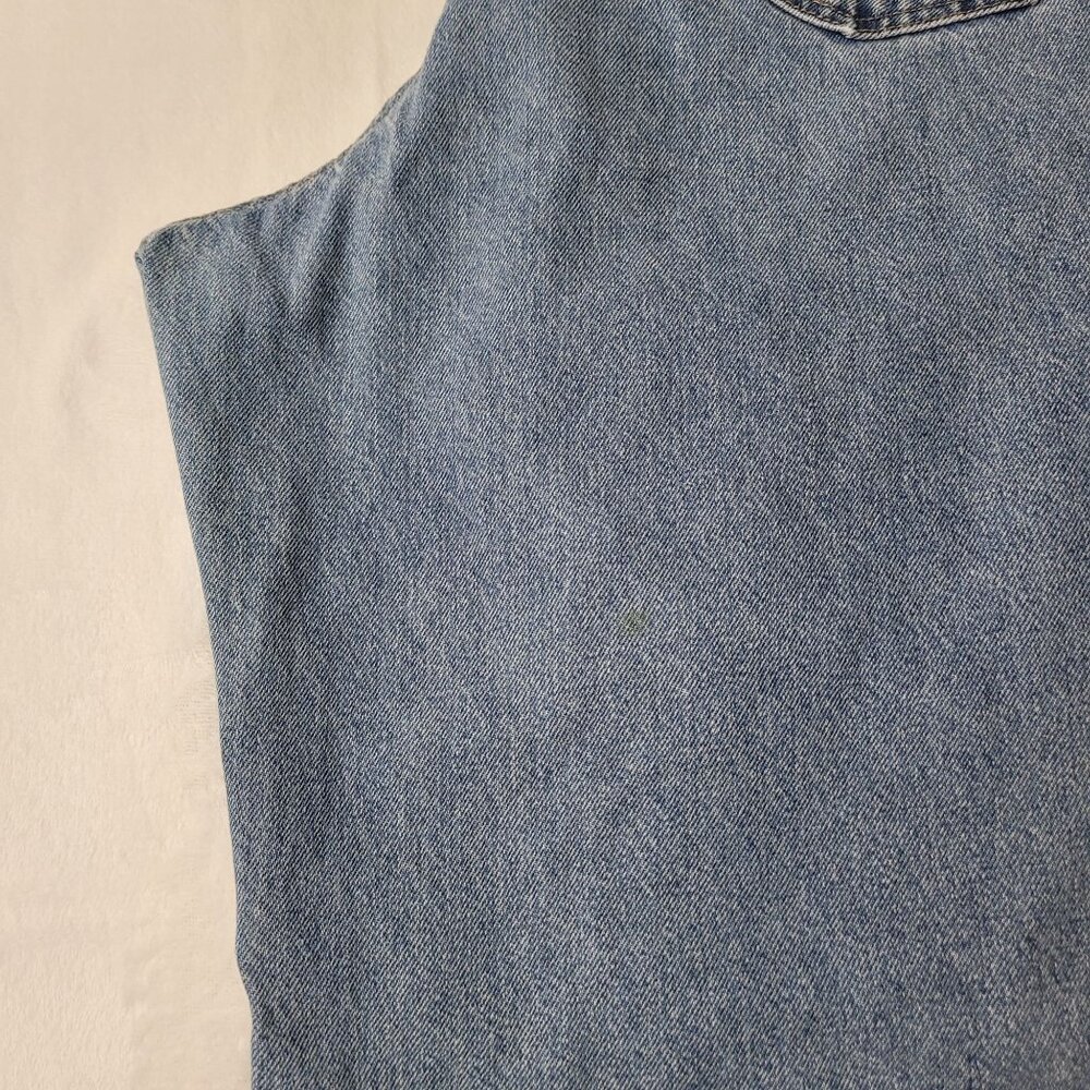 VTG 90s Venezia Embroidered Hem Straight Leg Women's Blue Denim Jean Size 20 USA - Picture 11 of 12